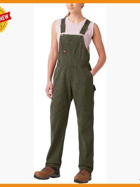 Relaxed Fit Denim Bib Overalls, Straight Leg, Carpenter Style, 8 Pockets